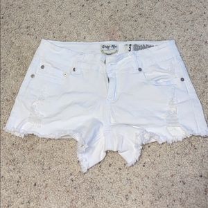 White Jean Shorts